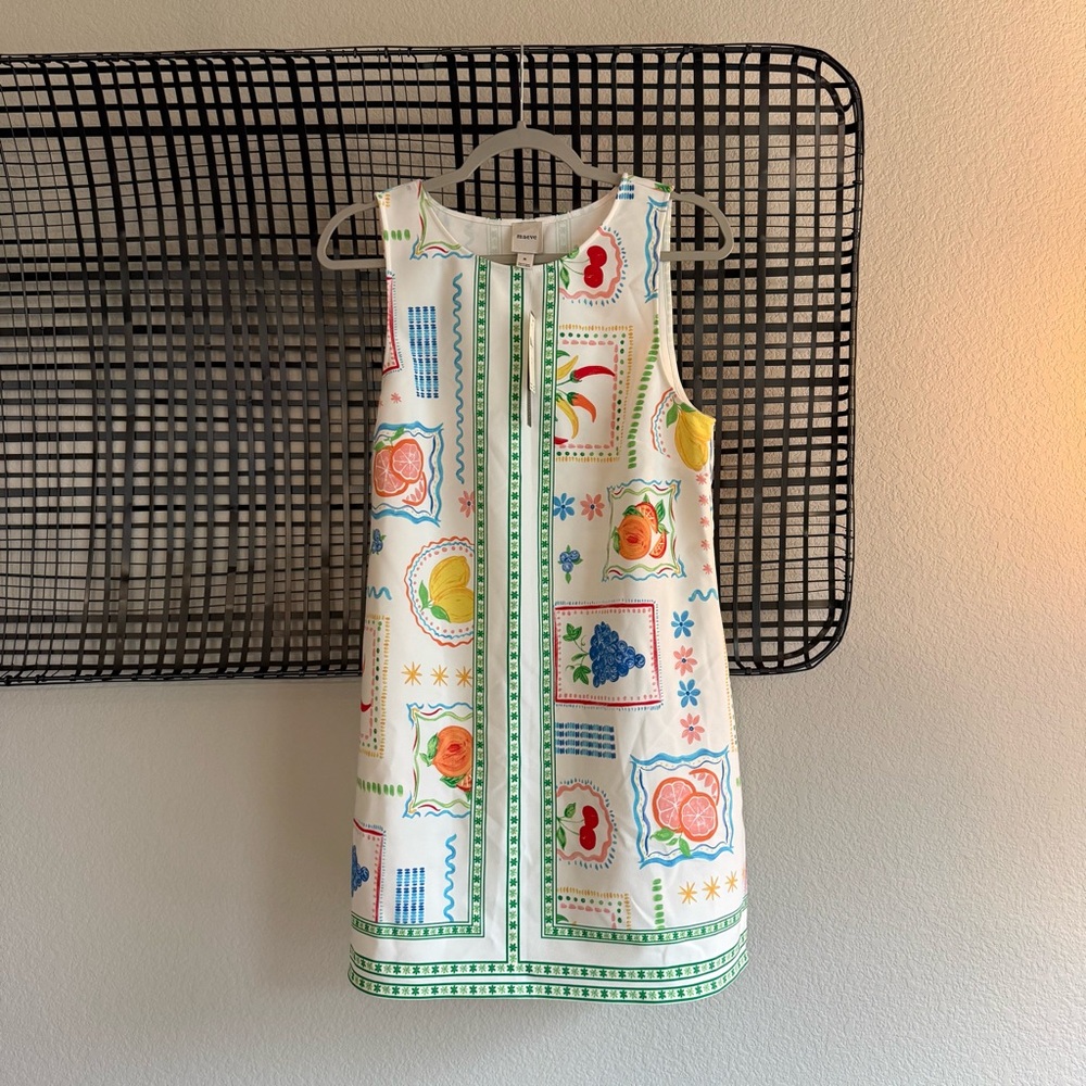 Anthropologie Maeve Sleeveless Fruit Print Shift Mini Dress - Picture 3 of 8